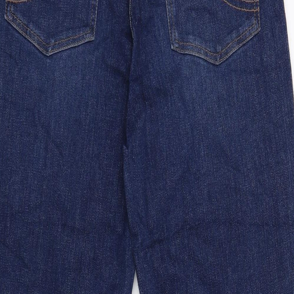 Fat Face Womens Blue Cotton Straight Jeans Size 10 Regular Zip