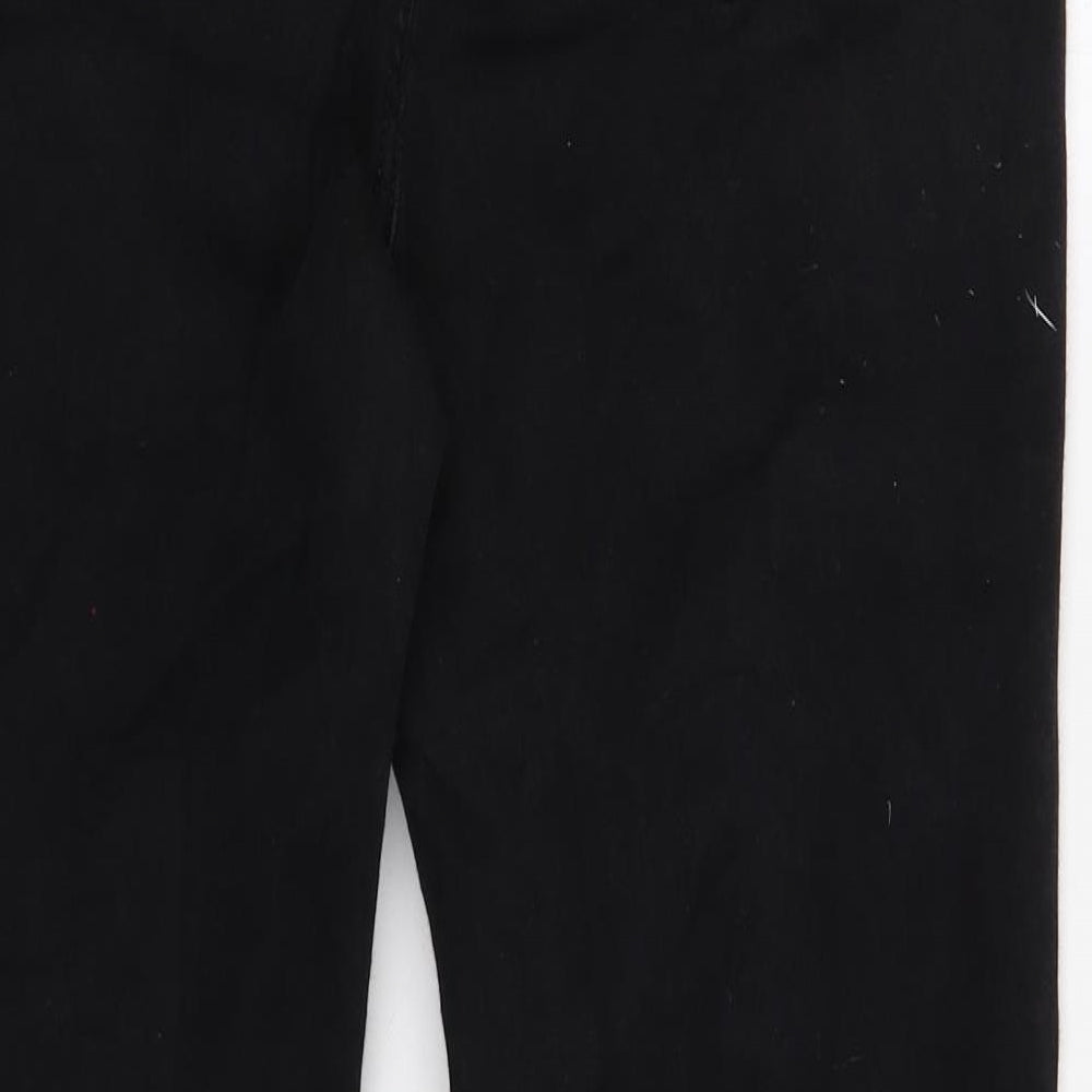Marks and Spencer Womens Black Cotton Straight Jeans Size 12 Regular Zip