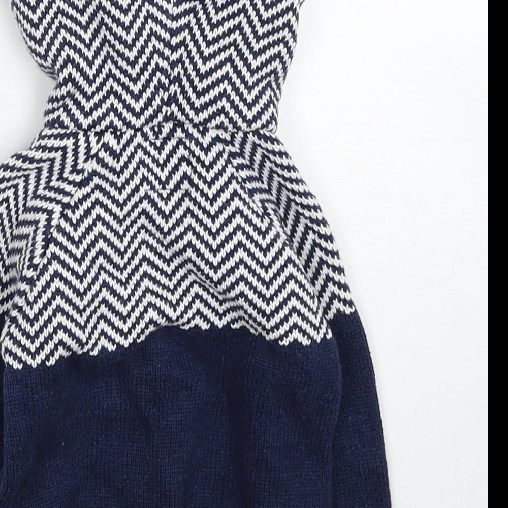 NEXT Boys Blue Chevron Jacket Coatigan Size 0-3 Months Button