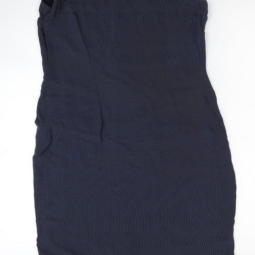 Kaliko Womens Blue Animal Print Polyester Pencil Dress Size 14 Scoop Neck Zip