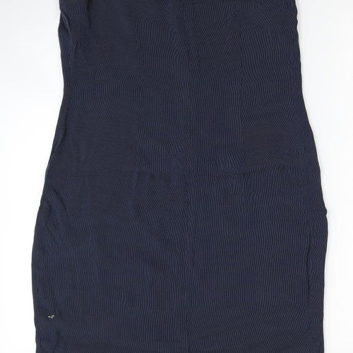 Kaliko Womens Blue Animal Print Polyester Pencil Dress Size 14 Scoop Neck Zip