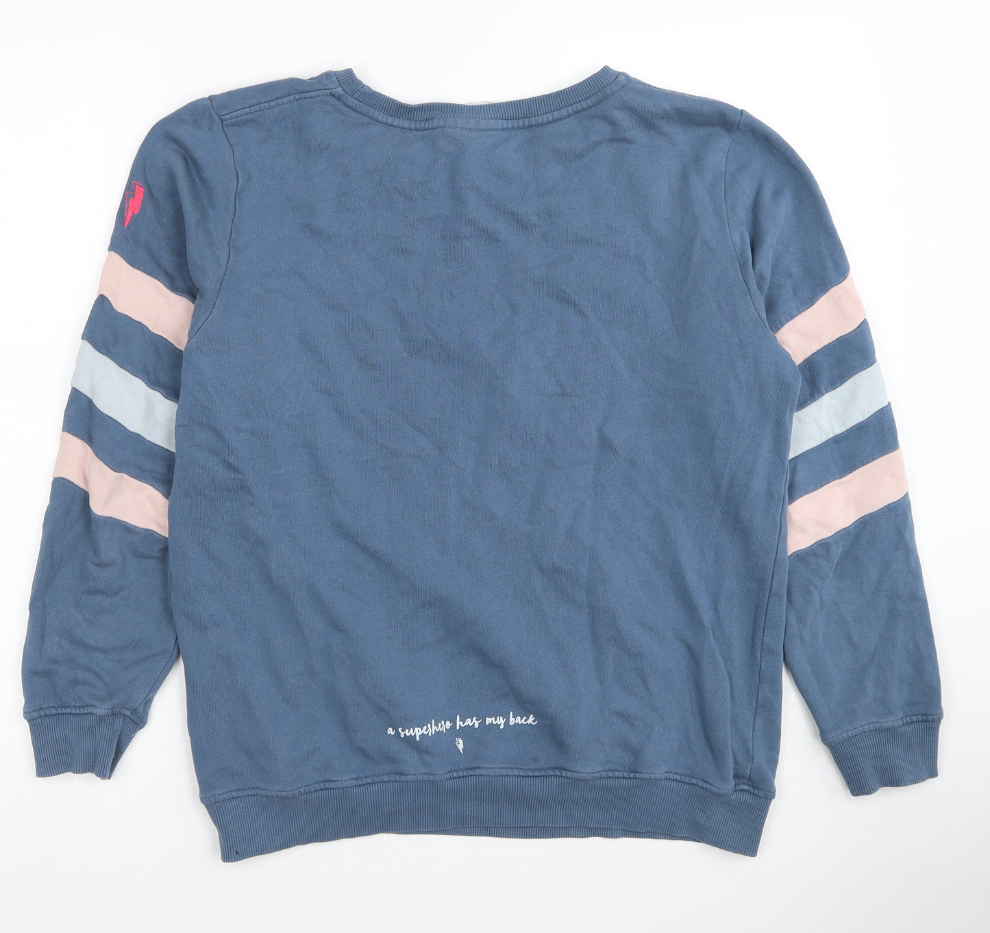 Scamp&Dude Girls Blue Striped Cotton Pullover Sweatshirt Size L Pullover
