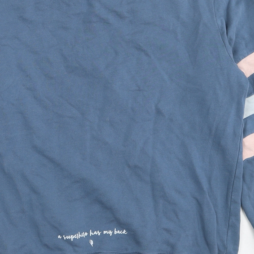 Scamp&Dude Girls Blue Striped Cotton Pullover Sweatshirt Size L Pullover