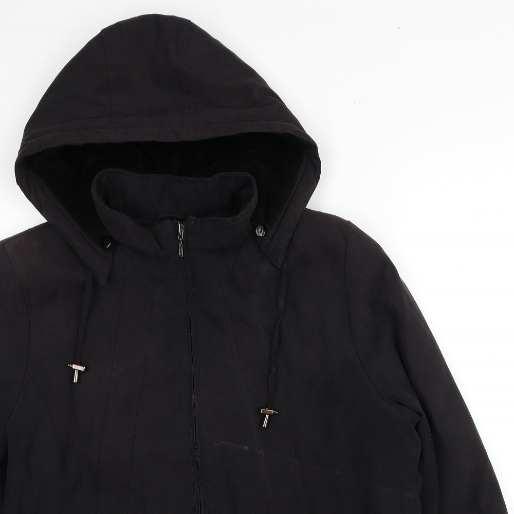 Bonmarché Womens Black Parka Jacket Size M Zip