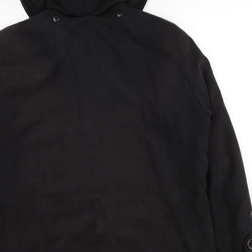 Bonmarché Womens Black Parka Jacket Size M Zip