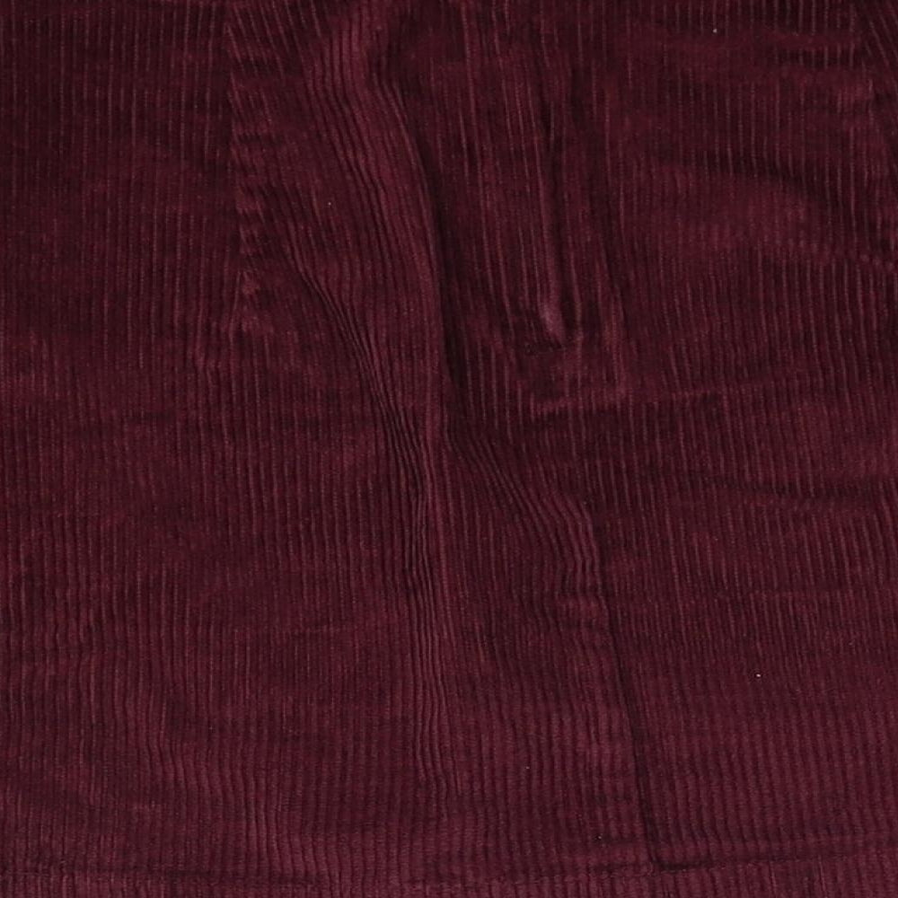 Monki Womens Red Cotton A-Line Skirt Size 6 Zip