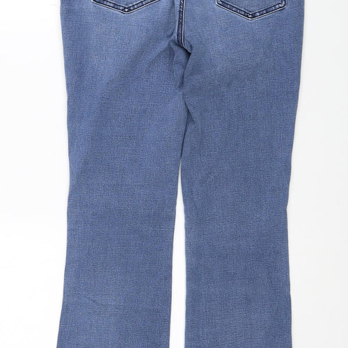 TU Womens Blue Cotton Bootcut Jeans Size 12 Regular Zip