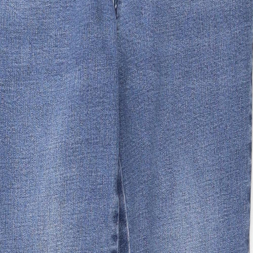 TU Womens Blue Cotton Bootcut Jeans Size 12 Regular Zip