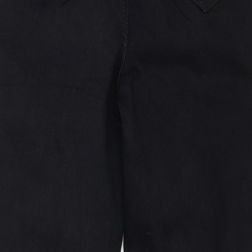 Marks and Spencer Womens Black Cotton Cropped Jeans Size 12 Regular Zip