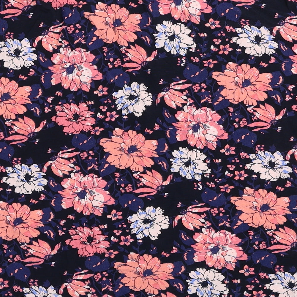 Marks and Spencer Womens Multicoloured Floral Viscose Basic Blouse Size 22 Round Neck