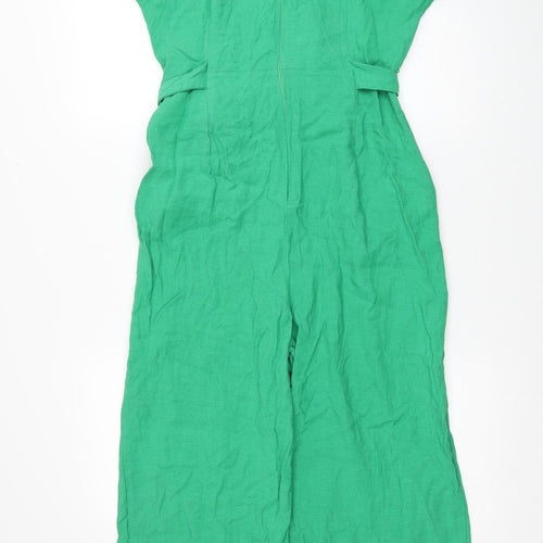 NEXT Womens Green Viscose Jumpsuit One-Piece Size 16 Zip