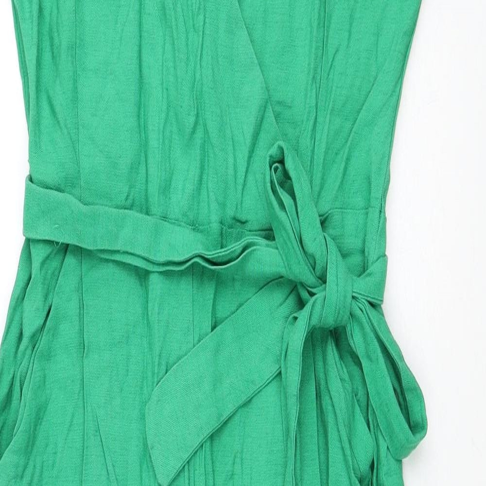 NEXT Womens Green Viscose Jumpsuit One-Piece Size 16 Zip