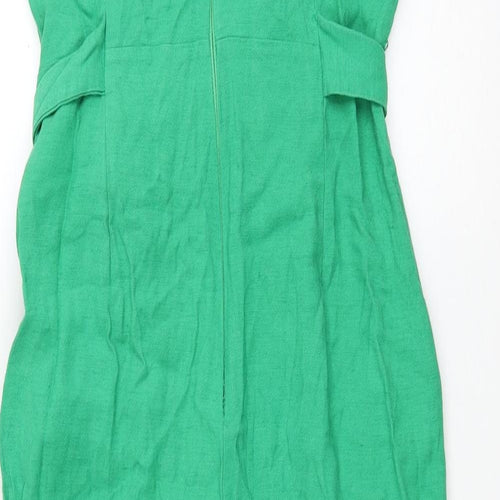 NEXT Womens Green Viscose Jumpsuit One-Piece Size 16 Zip