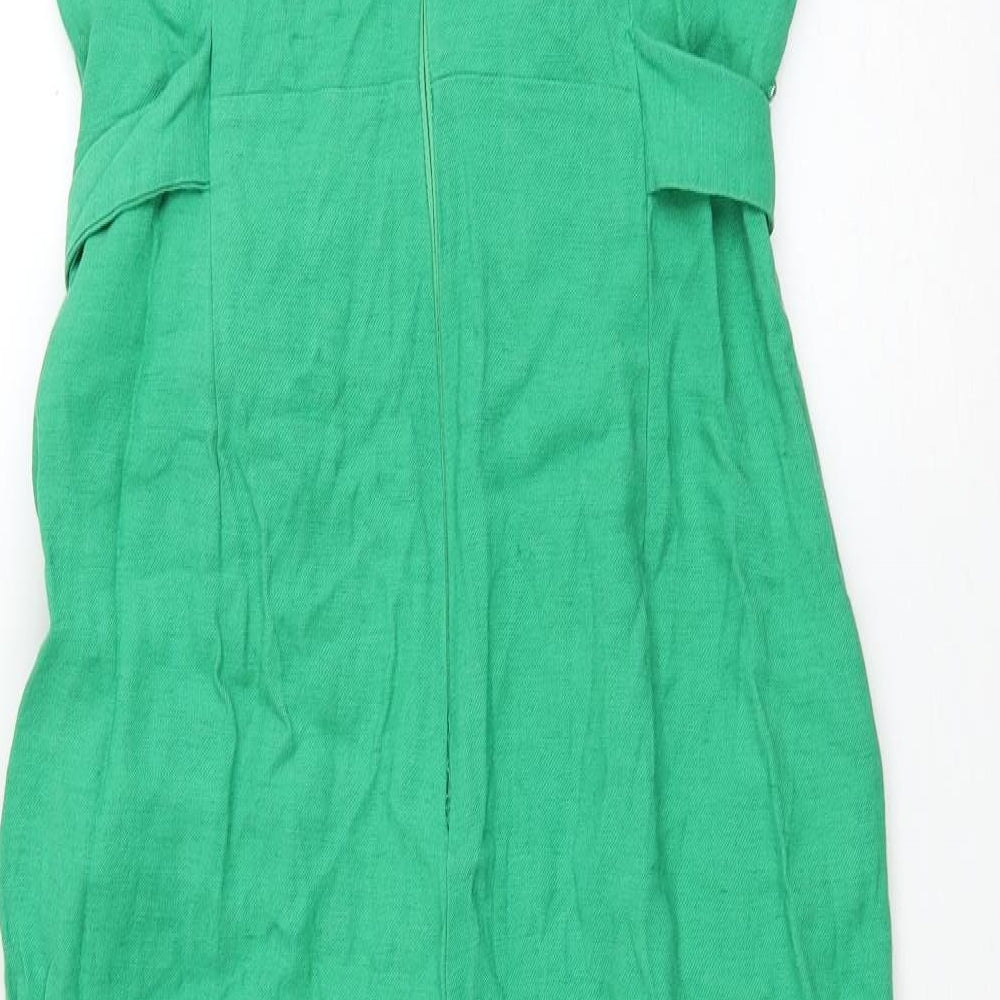 NEXT Womens Green Viscose Jumpsuit One-Piece Size 16 Zip