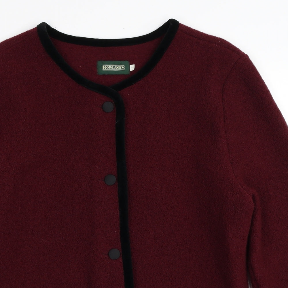 Rowalnd's Womens Red Jacket Coatigan Size 14 Button