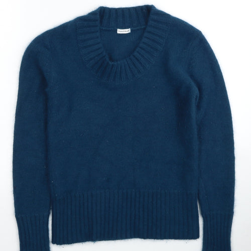 Paraphrase Womens Blue Scoop Neck Nylon Pullover Jumper Size S