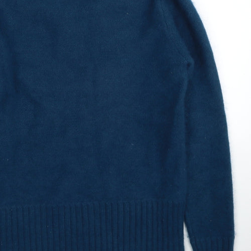 Paraphrase Womens Blue Scoop Neck Nylon Pullover Jumper Size S