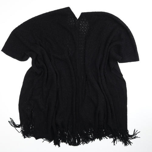 Marks and Spencer Womens Black V-Neck Acrylic Wrap Jumper One Size