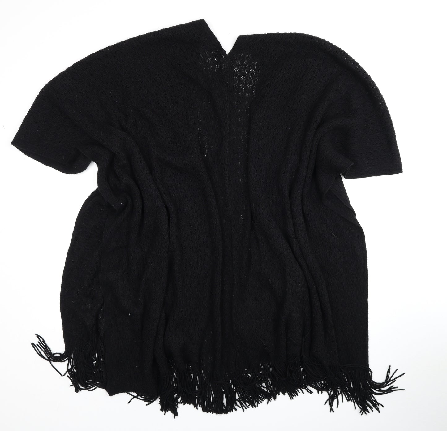 Marks and Spencer Womens Black V-Neck Acrylic Wrap Jumper One Size