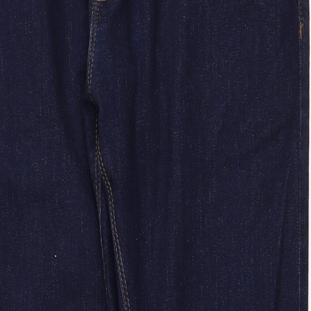 Marks and Spencer Mens Blue Cotton Straight Jeans Size 36 in L29 in Regular Zip