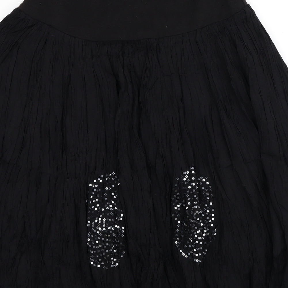 Blooming Marvellous Womens Black Viscose Flare Skirt Size 8