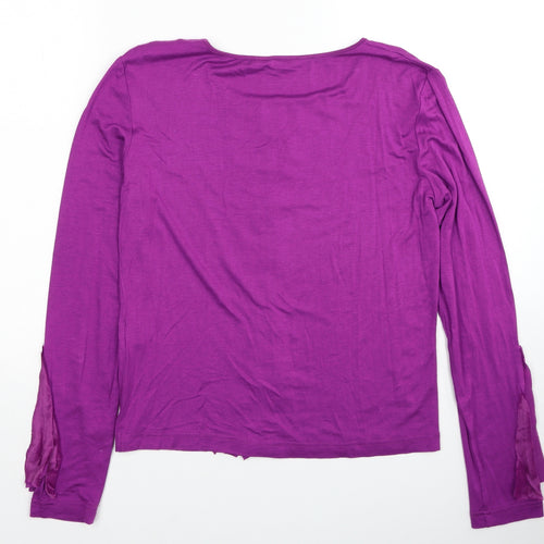 Quin & Donnelly Womens Purple Viscose Basic Blouse Size M Round Neck