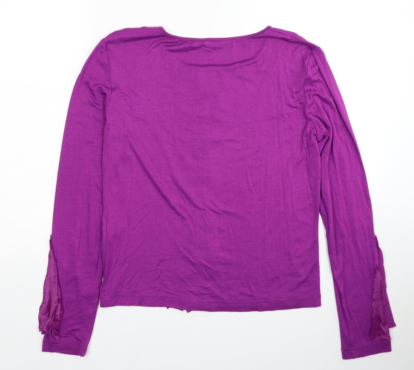 Quin & Donnelly Womens Purple Viscose Basic Blouse Size M Round Neck