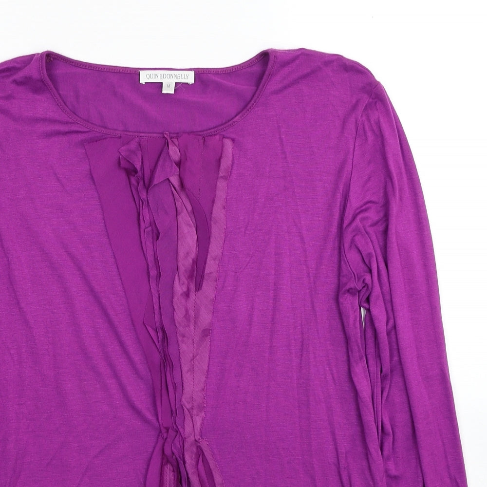 Quin & Donnelly Womens Purple Viscose Basic Blouse Size M Round Neck