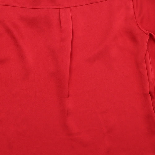 Rant&Rave Womens Red Polyester Basic Blouse Size 8 Round Neck