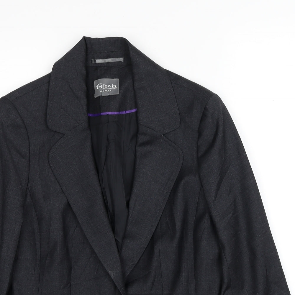 TM Lewin Womens Grey Wool Jacket Suit Jacket Size 10