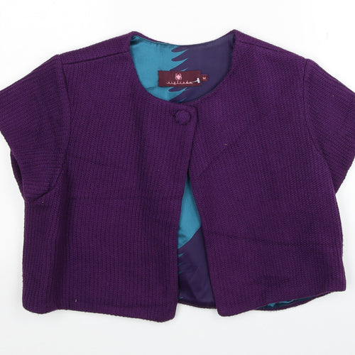 Zigfreda Womens Purple Scoop Neck Cotton Shrug Jumper Size M