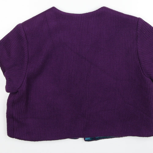 Zigfreda Womens Purple Scoop Neck Cotton Shrug Jumper Size M