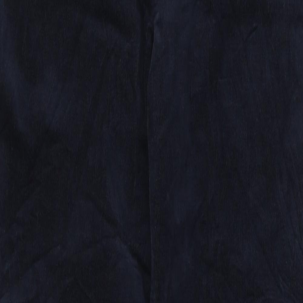 Marks and Spencer Womens Blue Cotton Trousers Size 14 Regular Zip