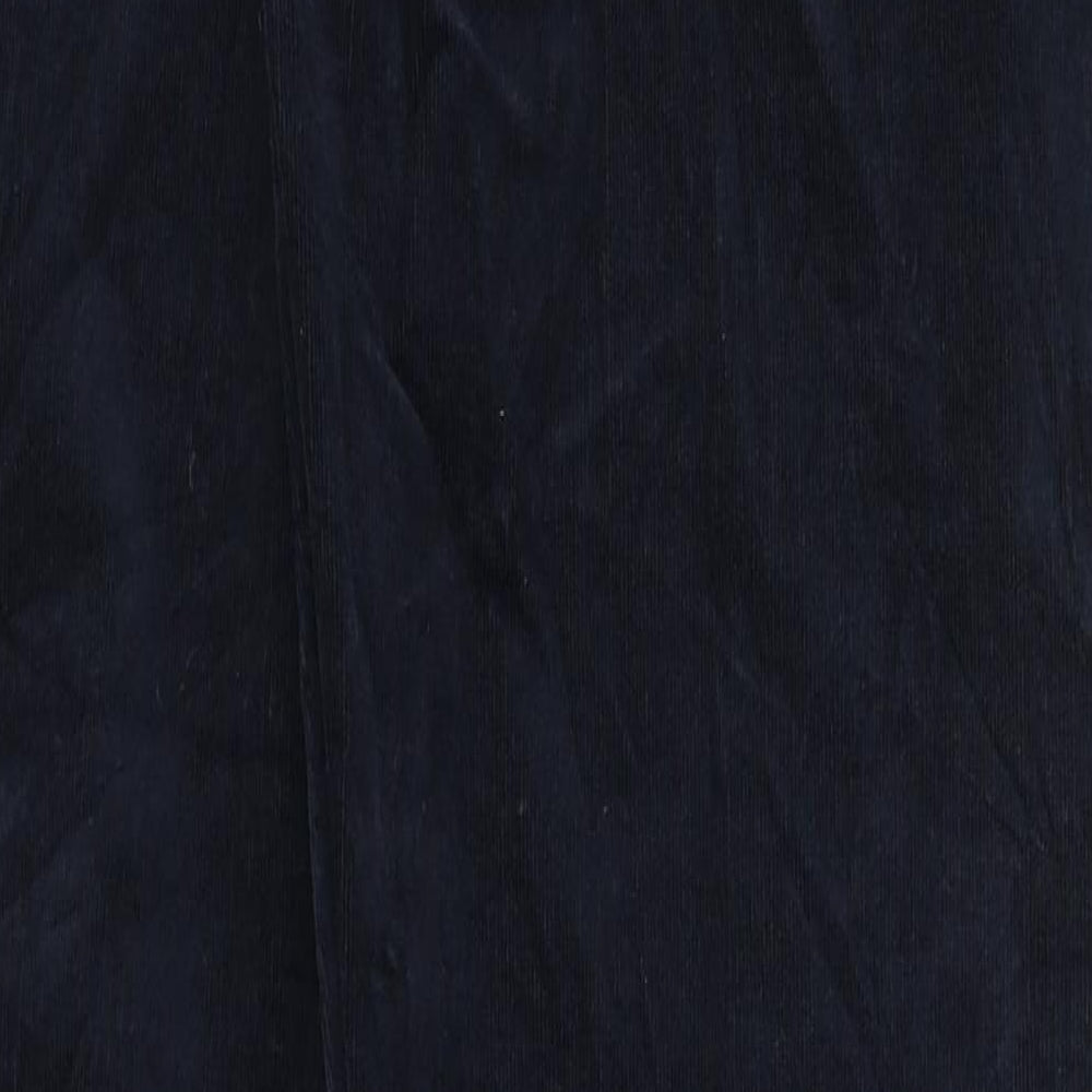 Marks and Spencer Womens Blue Cotton Trousers Size 14 Regular Zip
