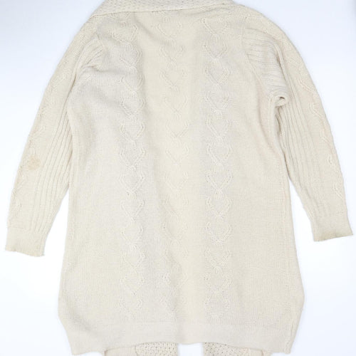 EWM Womens Ivory V-Neck Acetate Cardigan Jumper Size 18 - Size 18-20