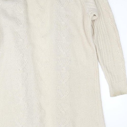 EWM Womens Ivory V-Neck Acetate Cardigan Jumper Size 18 - Size 18-20