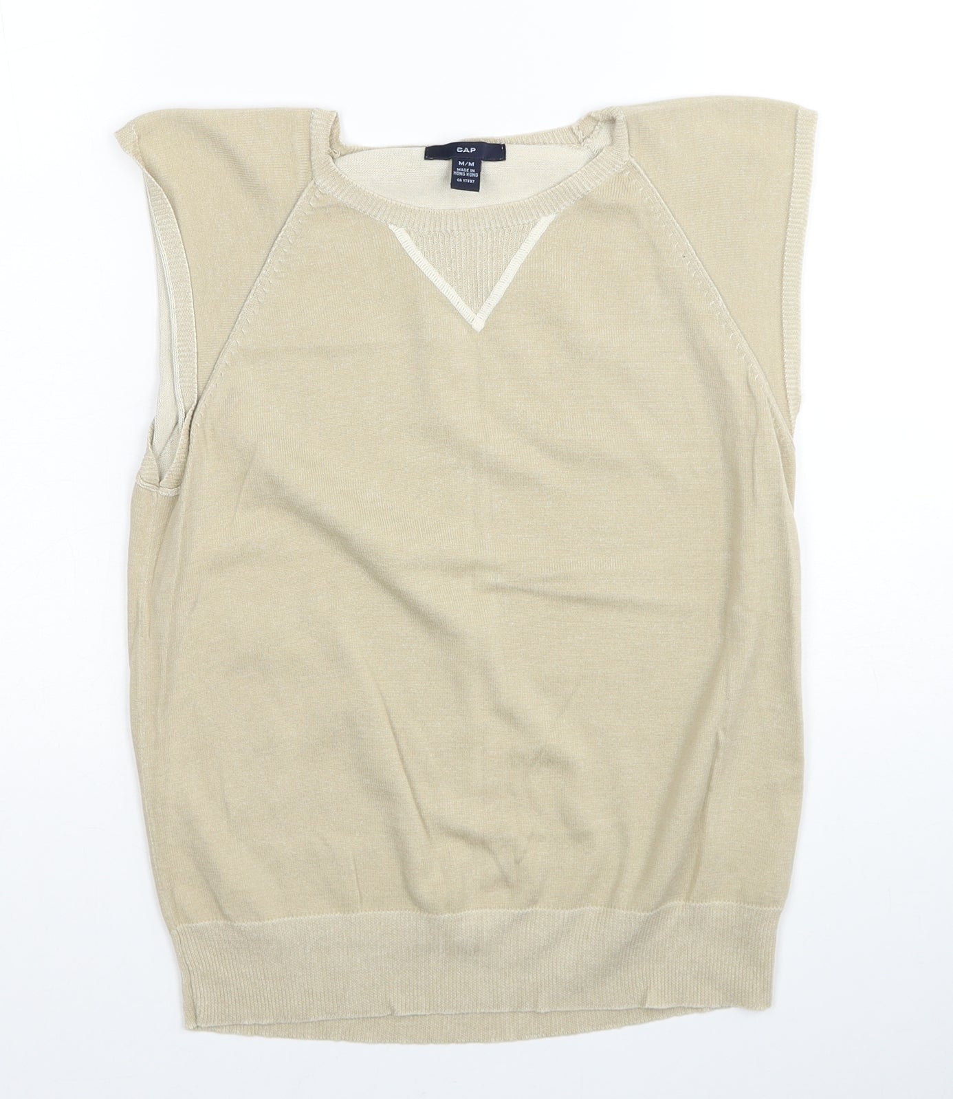 Gap Womens Beige Round Neck Cotton Pullover Jumper Size M