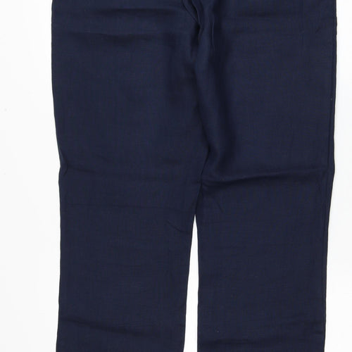 BC Clothing Womens Blue Cotton Trousers Size 8 Regular Zip