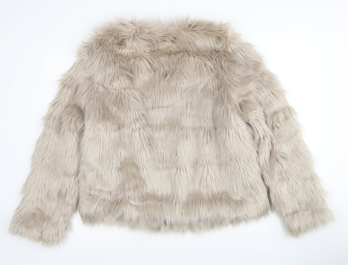 H&M Womens Beige Jacket Size L Hook & Eye