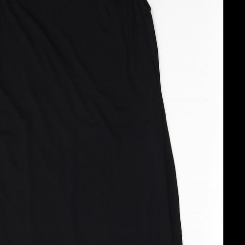 Star Womens Black Lyocell A-Line Size 14 Boat Neck Button