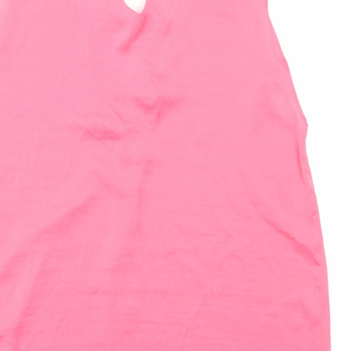 Marks and Spencer Womens Pink Polyester Basic Tank Size 16 V-Neck