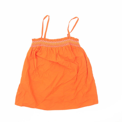 Marks and Spencer Womens Orange Cotton Camisole Blouse Size 6 Square Neck