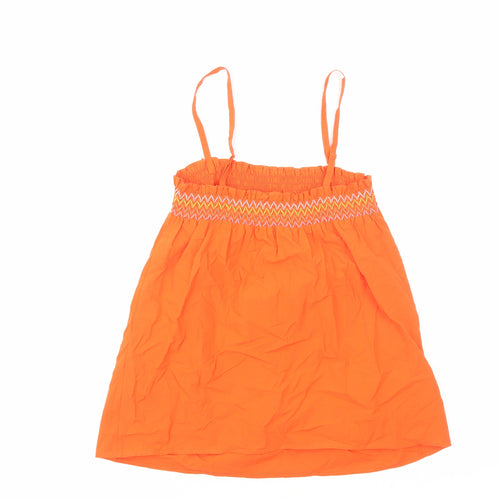 Marks and Spencer Womens Orange Cotton Camisole Blouse Size 6 Square Neck