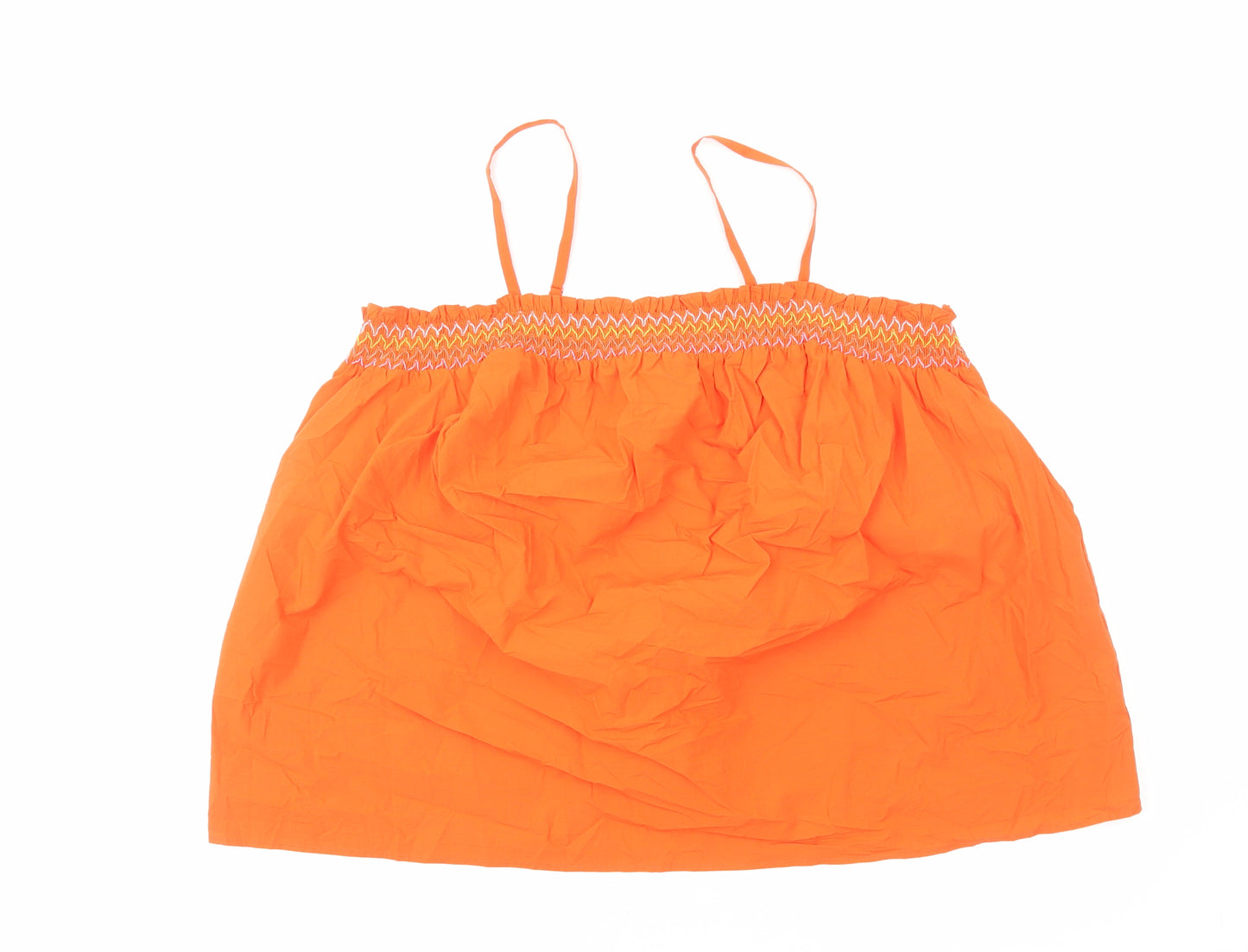 Marks and Spencer Womens Orange Cotton Camisole Blouse Size 22 Square Neck