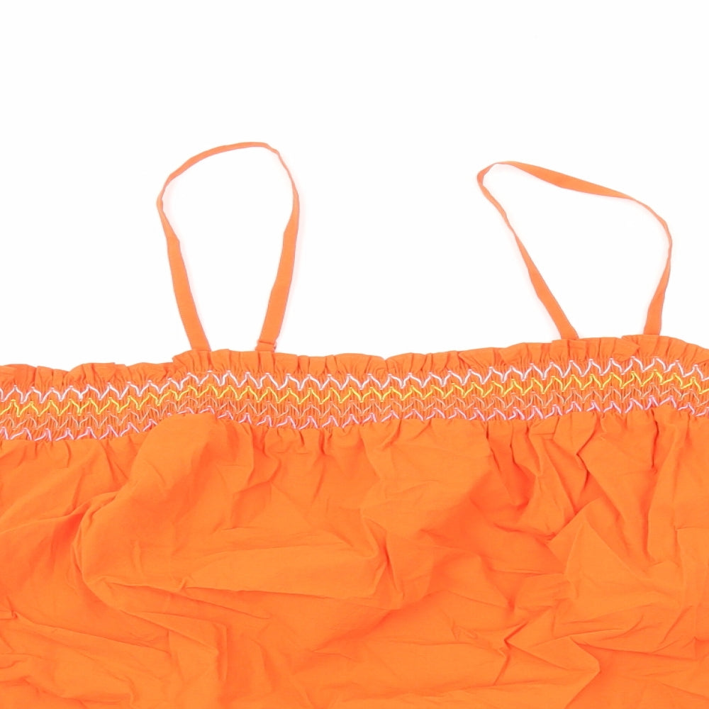 Marks and Spencer Womens Orange Cotton Camisole Blouse Size 22 Square Neck