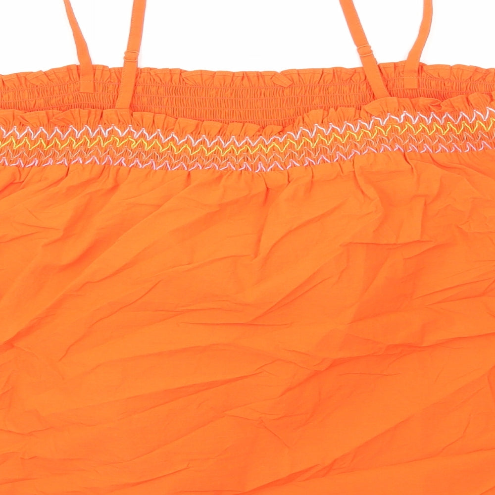 Marks and Spencer Womens Orange Cotton Camisole Blouse Size 22 Square Neck