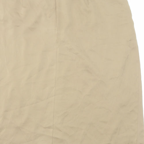 Marks and Spencer Womens Brown Polyester Straight & Pencil Skirt Size 22 Zip