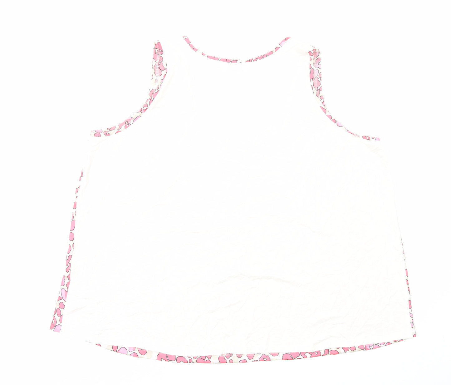 Marks and Spencer Womens Pink Animal Print Polyester Basic Blouse Size 20 Scoop Neck - Leopard Print