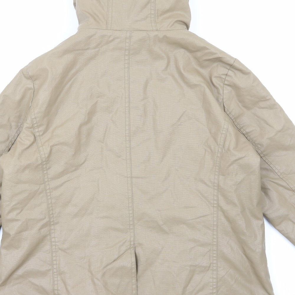 Marks and Spencer Womens Beige Rain Coat Jacket Size 14 Zip