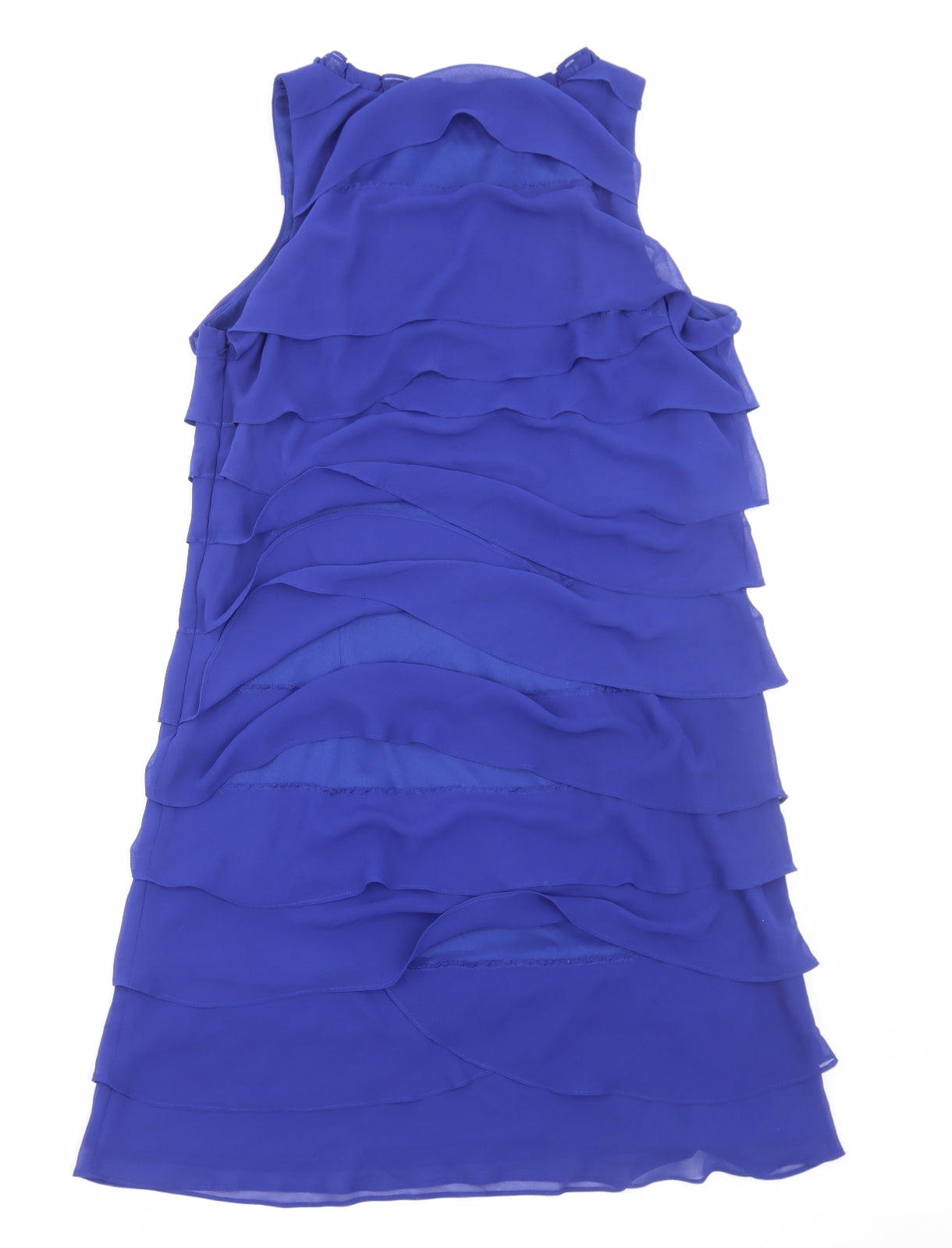 S.L. Fashions Womens Blue Polyester Shift Size 16 Boat Neck Zip - Embellished Neckline